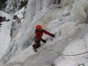 Topping out on Rainbow Gully