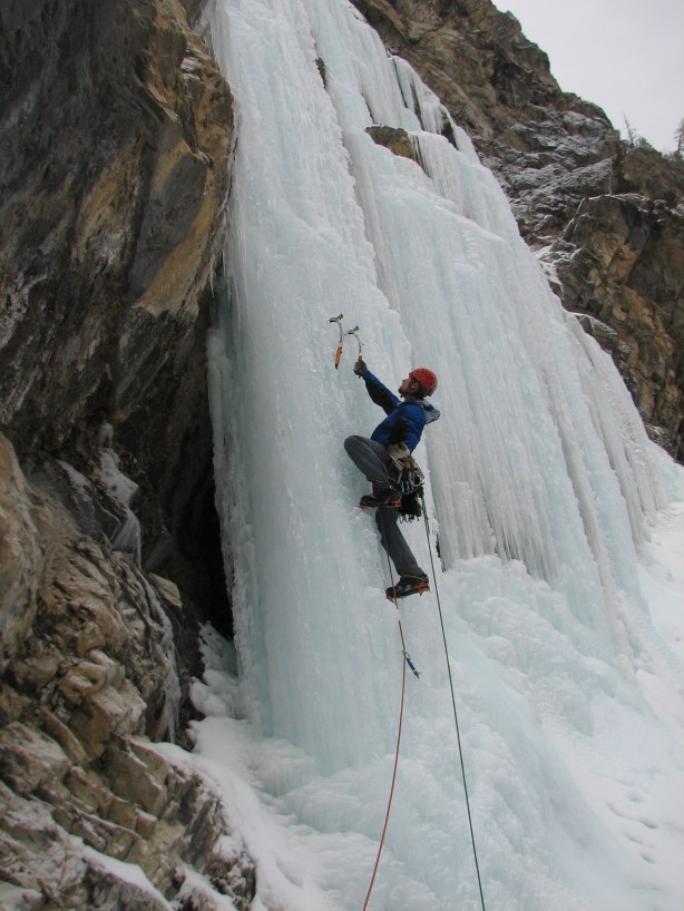 Putting it all together on Gibraltar Wall, British Columbia